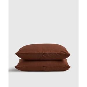 Quince European Linen Sham Set Bordeaux Standard